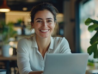 Woman Working on Laptop