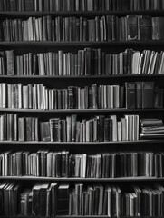 Poster - Bookshelf with many books