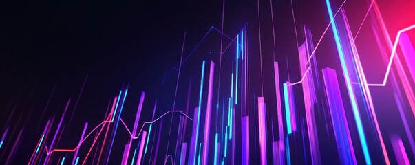 Wall Mural - An artistic representation of stock market trends with dynamic upward and diagonal lines, symbolizing growth in the financial landscape Generative AI