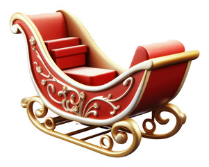 PNG Christmas Sleigh white background celebration furniture.