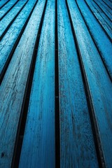 Wall Mural - Blue Wooden Floor Close Up