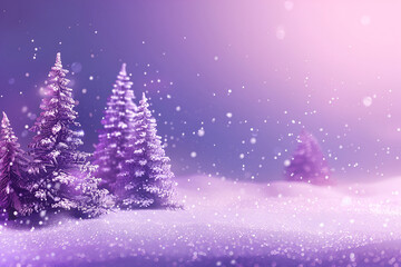 Magical, branding and festive concept - , purple floral nature background, card design, flower tree and snow glitter as winter season sale backdrop for luxury beauty brand,sparkle circle 
