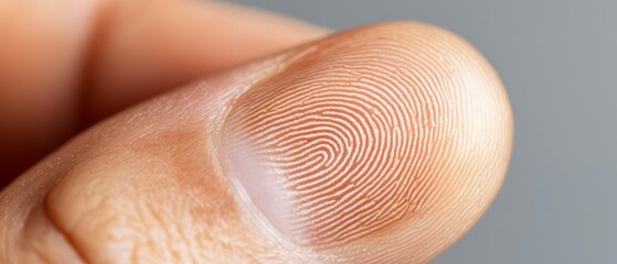  A close-up of a finger with a fingerprint on its tip and a thumbprint on its thumb