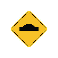 Wall Mural - road sign icon, speed bumps in road on yellow rhombus board. suitable for poster use and web icon	