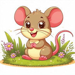 Wall Mural - Cute Mouse Vector Cartoon illustration