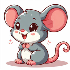 Sticker - Cute Mouse Vector Cartoon illustration