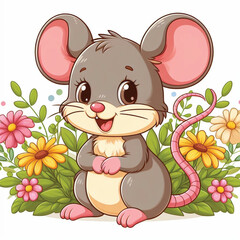 Cute Mouse Vector Cartoon illustration