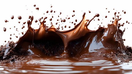 Wall Mural - A splash of rich chocolate creating a dynamic and appealing visual effect.