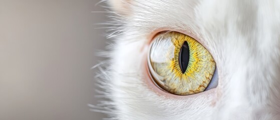 Sticker -  A tight shot of a cat's eye surrounded by yellow and white fur