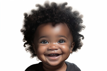 Wall Mural - Black baby on white background. Birth related themes. Childbirth. Africa country. African baby. Afro american baby. Image for graphic designer. Image for flyers