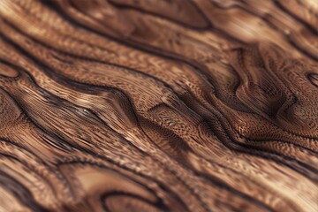 Wall Mural - Beautifully textured walnut wooden surface with intricate grain patterns and a warm, natural color palette.