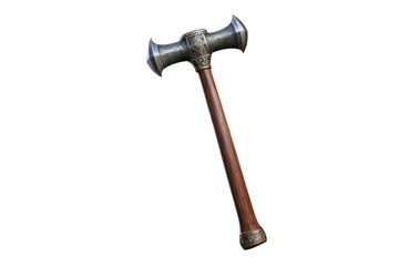 Medieval hammer, full body, centered, isolated against a high-key white background, high-resolution stock photograph, ultra clear, precision-focused, soft shadow beneath