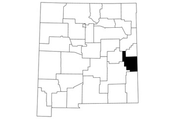  Map of Roosevelt County in New Mexico state on white background. single County map highlighted by black color on New Mexico map. UNITED STATES, US