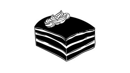 Wall Mural - Cake cut to display its uniform layers on a flat surface, vector illustration art