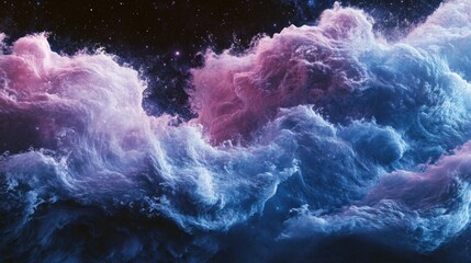 Wall Mural - Blue and Pink Clouds with Stars