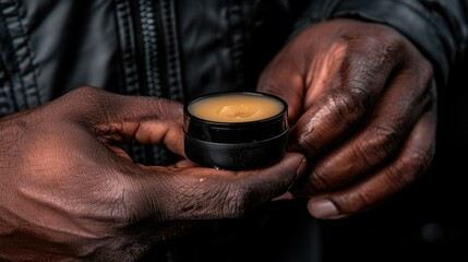 Wall Mural - a person applying the cream to their finger 