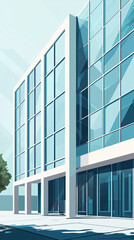 Wall Mural - A modern bank building with large glass windows and sleek design