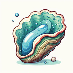 Cute Oyster Vector Cartoon illustration