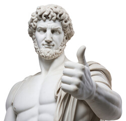 Poster - PNG  Greek sculpture doing thumbs up statue clothing apparel.