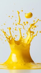 Poster - Yellow paint splashing and forming a crown shape