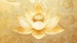 © Melon - Golden lotus flower with intricate floral background, symbolizing elegance and purity in a beautiful artistic setting.
