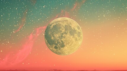 mesmerizing lunar landscape suspended in a starry vanilla sky