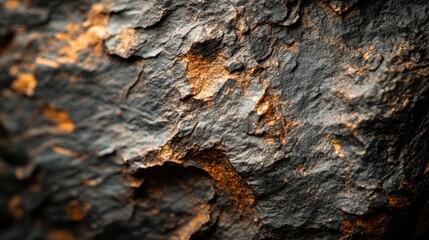 Poster - Close-up of textured rock surface showcasing intricate patterns and earthy colors.