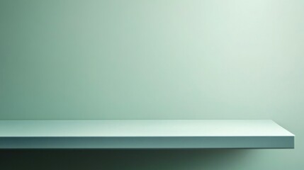 Sticker - A minimalist shelf against a soft, muted background, emphasizing simplicity and space.