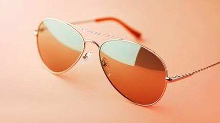 Wall Mural - A pair of stylish aviator sunglasses resting on a soft, gradient background.