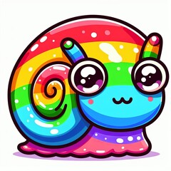 Playful Snail in Rainbow Colors