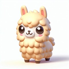 Wall Mural - Adorable 3D Llama with Big Eyes