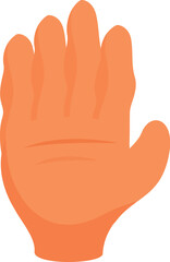 Poster - Cartoon human hand showing five fingers gesture, back of the hand view