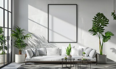 frame mockup, iso a paper size. living room wall poster mockup. interior mockup with house backgroun