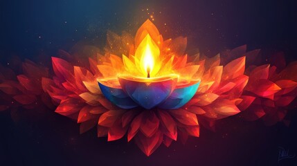 A creative Diwali design with abstract shapes, vibrant colors, and modern artistic elements