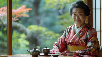 Wall Mural - Woman Tea Ceremony