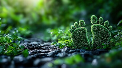 Wall Mural -   A photo of a green plant with a human foot protruding from its top