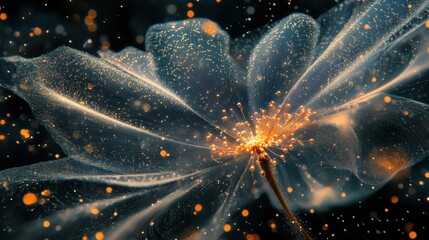 Wall Mural - A stunning show of transparent fireworks with subtle colors and intricate patterns