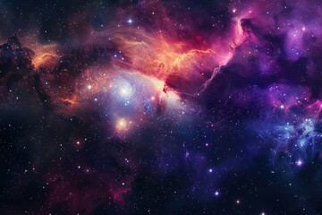 Wall Mural - colorful nebula and stars in deep outer space.