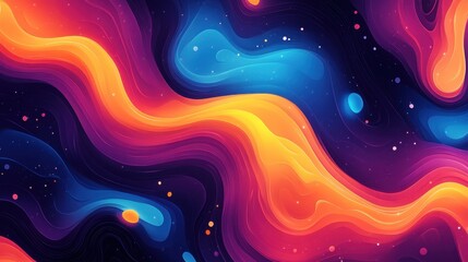 Poster - A vibrant background with abstract shapes and dynamic colors, perfect for digital content