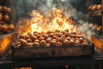 Wall Mural - roasted chestnuts