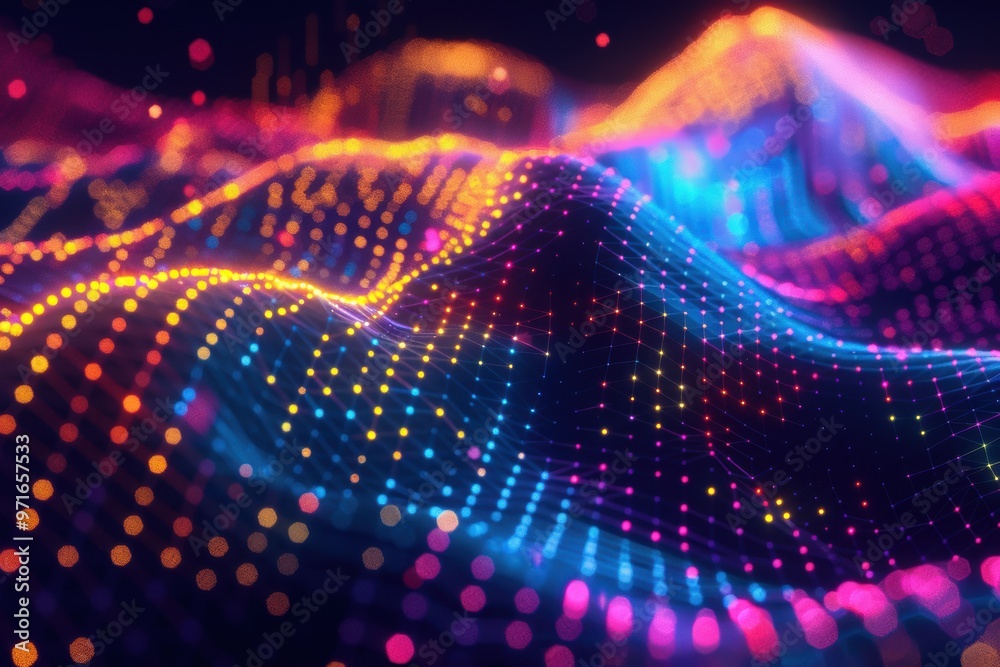 AI algorithms abstract background with neural networks, circuits, and ...