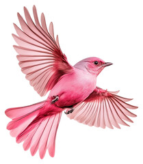 Wall Mural - PNG A flying pink robin bird photography wildlife feathers.