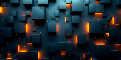 Wall Mural - Modern trendy hi-tech geometric abstract background. High quality ultra wide art, header, social media post, graphic element, banner, print, texture, wallpaper. Generative Ai content