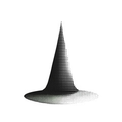 Aufkleber - witchs hat in halftone made of dots, isolated on clear white background.