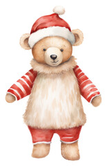 Poster - PNG Christmas teddy bear costum drawing cute toy.