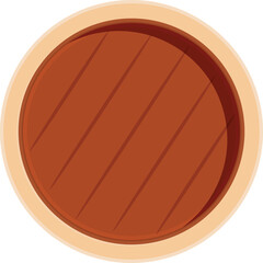 Poster - Round wooden board with a wide rim, ideal for serving dishes