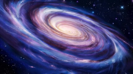 Wall Mural - complex image of a spiral galaxy, illustrating the order and symmetry found in the universe
