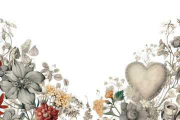 Wall Mural - PNG White heart backgrounds pattern drawing.