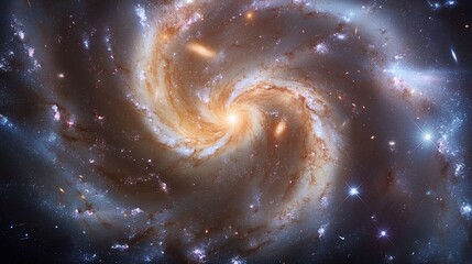 Wall Mural - complex image of a spiral galaxy, illustrating the order and symmetry found in the universe