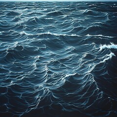 Wall Mural - Dark Blue Ocean Waves